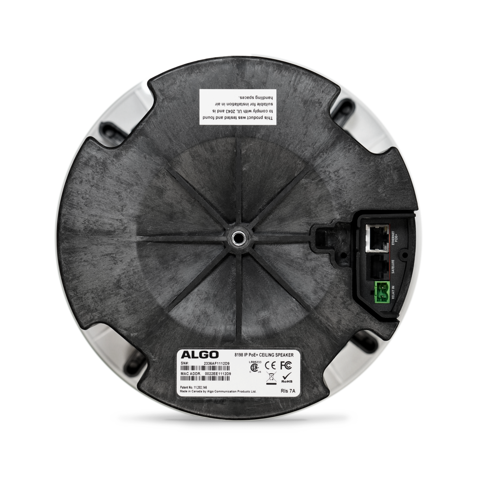 8198 IP PoE+ Ceiling Speaker - Algo Communication Products Ltd.