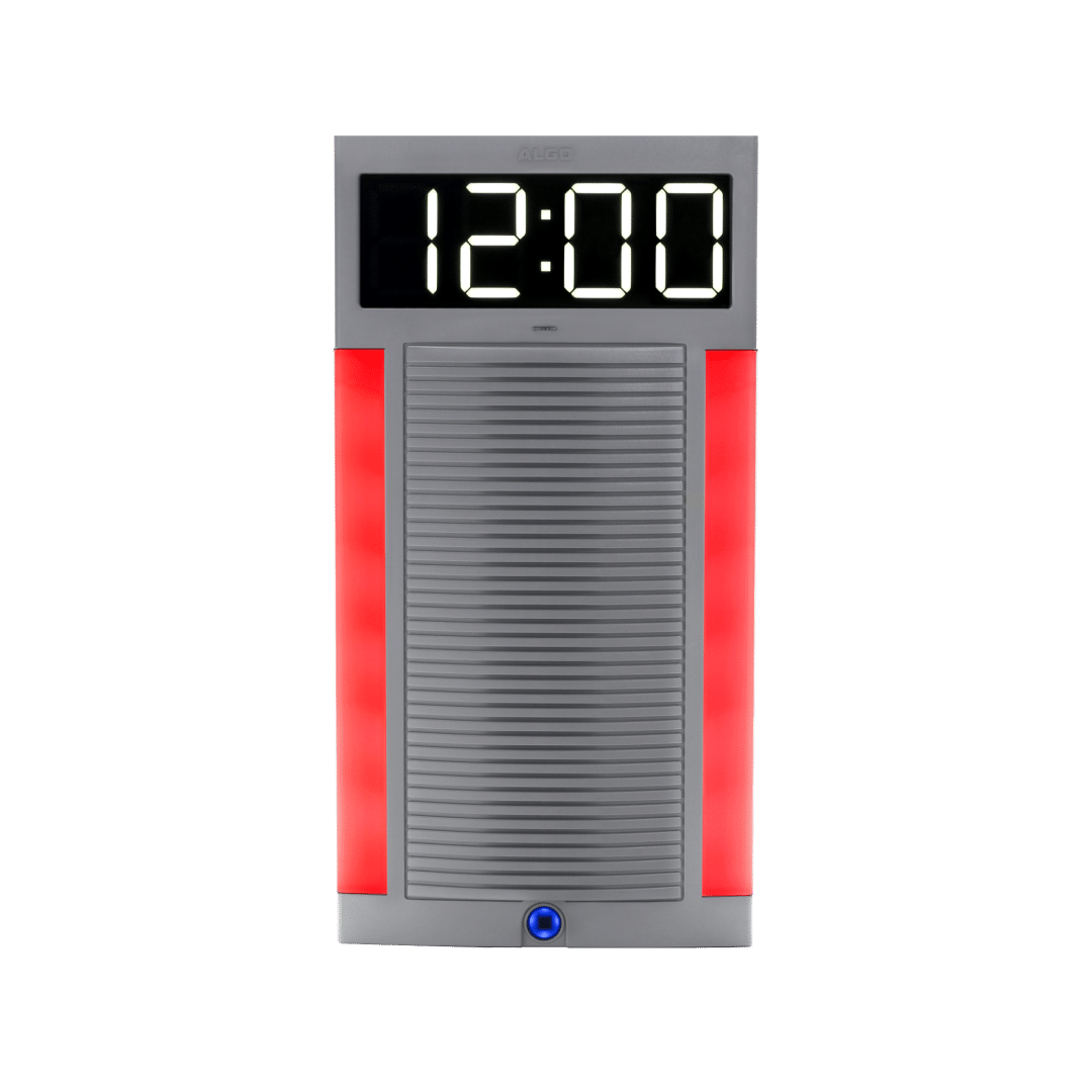 IP Speaker with clock and red strobe light flasher and alerter